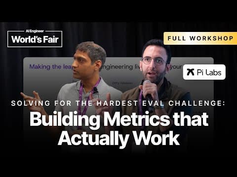 [Full Workshop] Building Metrics that actually work — David Karam, Pi Labs (fmr Google Search)