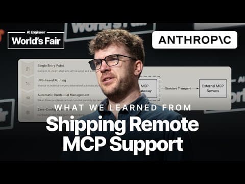 Remote MCPs: What we learned from shipping — John Welsh, Anthropic