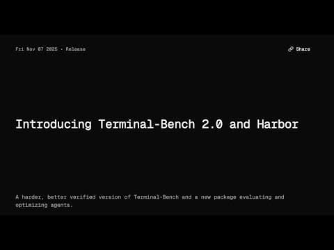 Harbor + Terminal-Bench 2.0: The Hardest Agent Benchmark Yet
