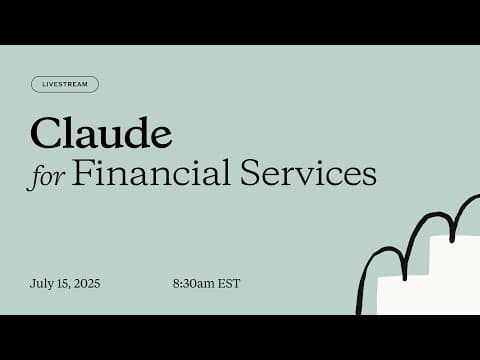 Claude for Financial Services Keynote