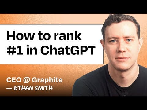 The ultimate guide to AEO: How to get ChatGPT to recommend your product | Ethan Smith (Graphite)