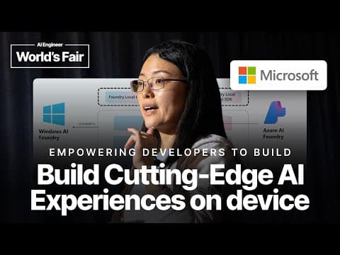 Foundry Local: Cutting-Edge AI experiences on device with ONNX Runtime/Olive — Emma Ning, Microsoft