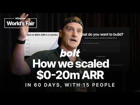 Bolt.new: How we scaled $0-20m ARR in 60 days, with 15 people — Eric Simons, Bolt